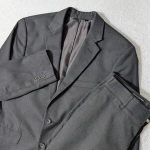 Banana Republic Full Suit Mens 38S 31/30 Dk Grey Tailored Slim Honeycomb EUC